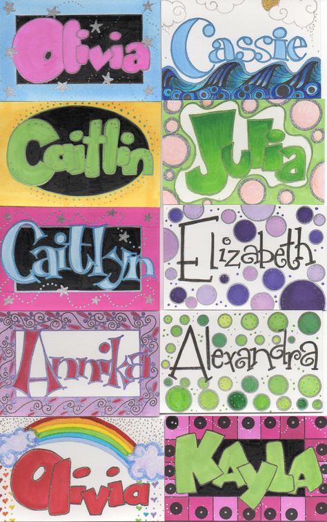 Name Tags Design For School, Drawing Names Ideas, Name Tag Art Ideas, Name Art Grade 1, Name Poster Ideas, Name Tag Art Project, Name Designs Letters Art Projects, Name Tag Art, Name Art Ideas