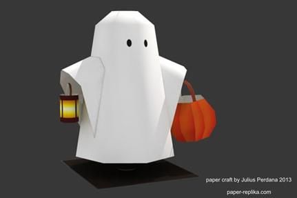 Halloween Papercraft, Paper Ghost, Paper Toy Printable, Pumpkin Basket, Papercraft Download, Ghost Crafts, Diy Miniatures, Halloween Paper Crafts, Last Halloween