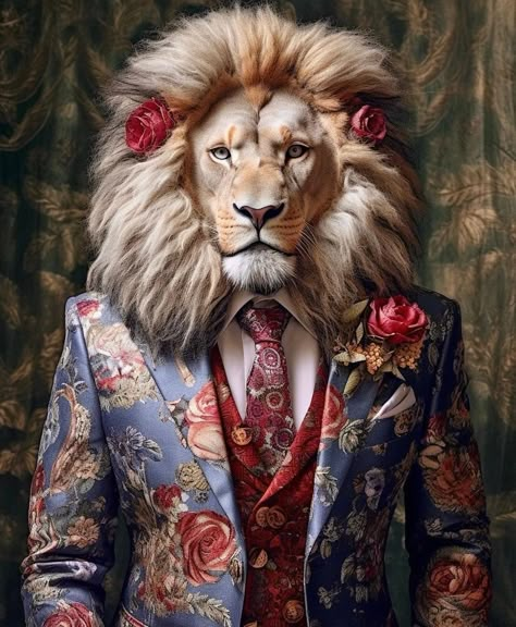 Fancy Animals, Animals In Costumes, Dandy Lion, Animals In Clothes, Animal Art Projects, Lion Artwork, Leo Love, Leather Wall, Hd Phone Wallpapers