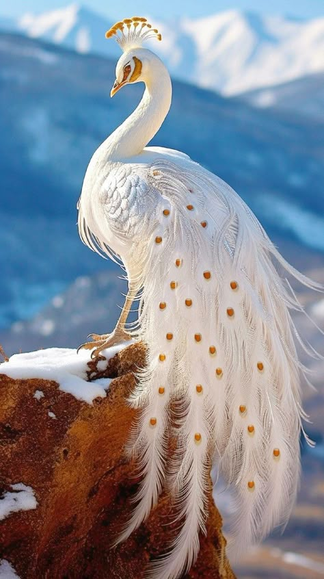 White Peacock Photography, White Peacock Aesthetic, White Peacock Painting, Peacocks Bird, Peacock Aesthetic, Animal Scenery, Feather Outline, Lover Anime, Ducks And Geese