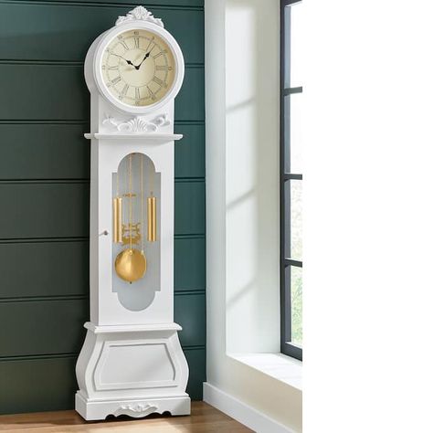 Farmhouse Grandfather Clock | Montgomery Ward Repurposed Grandfather Clock, Grandmother Clock, Country Doors, Cute Clock, Country Door, Grandfather Clock, Farmhouse Furniture, Clock Decor, Antique Wall Clock