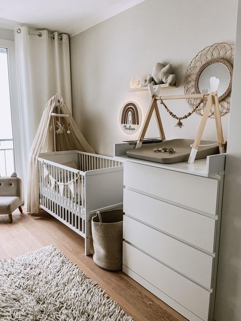 Ikea Myllra Nursery, Baby Ikea Room, Ikea Malm Baby Room, Baby Room Ideas Ikea, Ikea Malm Nursery, Malm Nursery, Ikea Baby Room Ideas, Baby Decoration Ideas, Cute Baby Room Ideas