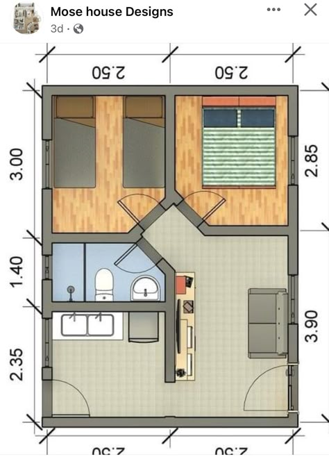 Small Apartment Building Design, Small House Blueprints, Guest House Plans, Small Apartment Building, Small Cottage House Plans, Tin House, Little House Plans, Tiny House Loft, Free House Plans