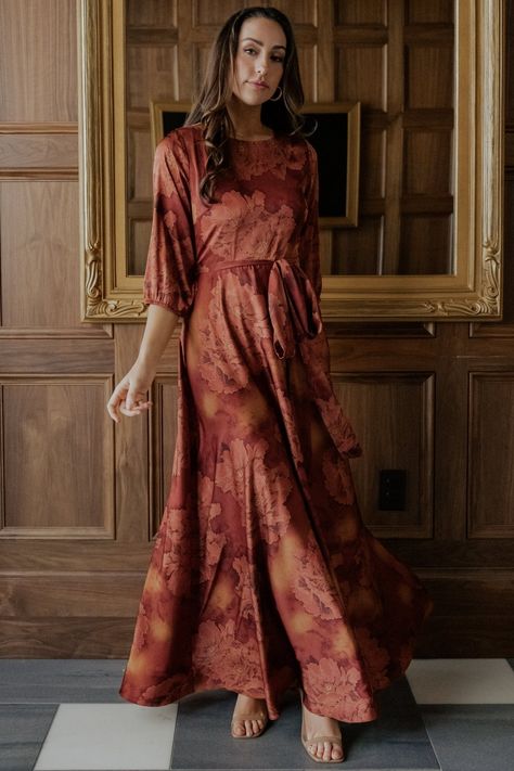 Get inspired. Styles and colors for every taste. Shop our favorite styled looks. Fitted Maxi Skirt, Floral Satin Dress, Rust Color Dress, Tulle Maxi Dress, Baltic Born, Velvet Maxi Dress, Velvet Maxi, Groom Dresses, Belt Tie