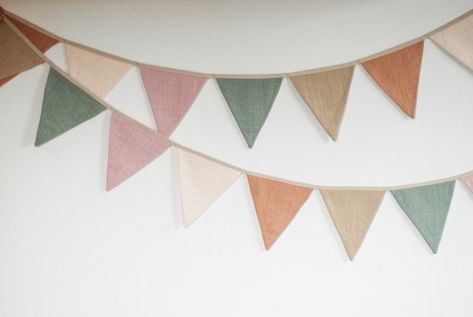 Linen Bunting Wall Decor, Fabric Bunting Banner, Neutral String Banner Nursery Wall Hanging Wedding Decoration Bunting - Etsy Canada Banner Nursery, Nursery Banner, Hanging Wedding Decorations, Nursery Wall Hanging, Banner Pink, Birthday Bar, Banner Decor, Rose Cream, Pennant Banner