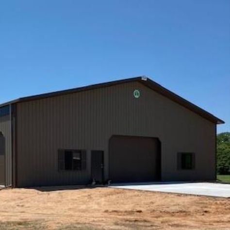 A 60' 0" x 110' 0" x 15' 4" Storage building with a Crinkle Finish - Burnished Slate roof, Crinkle Finish - Smokey Quartz siding and Crinkle Finish - Burnished Slate trim. Burnished Slate Metal Building With Black Trim, Burnished Slate Metal Siding, Burnished Slate Metal Building, Garage For Cars, Cleary Buildings, Barn Colors, Black Shed, Pole Barn Garage, Gym Design Interior