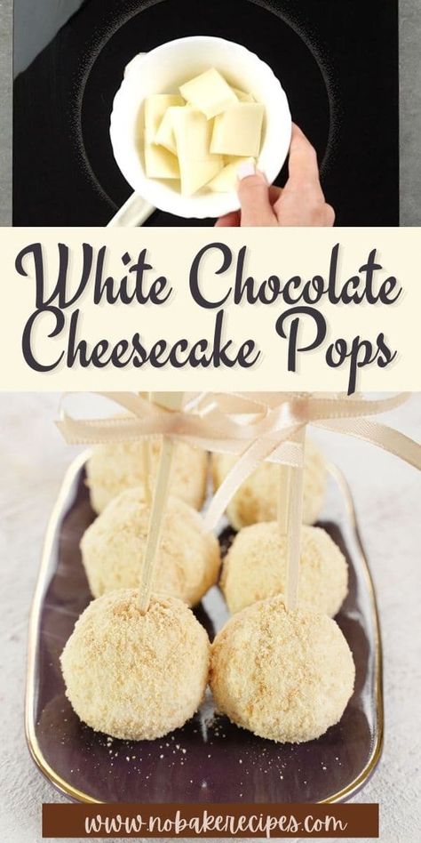 Cake Pop Flavor Ideas, Easy White Chocolate Cheesecake, Cheesecake Pops Recipe, Cake Pop Icing, White Chocolate Cake Pops, Cheesecake Cake Pops, Chocolate Cake Pops Recipe, Cake Pop Flavors, Chocolate Cheesecake Bites