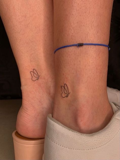 Minimalist Tattoos Best Friends, Cute Small Tattoos Butterfly, Dainty Tattoos For Friends, Hidden Mini Tattoos, Minimalist Tattoo For Daughter, Sisters Tattoo Minimalist, Mini Tats Sisters, Tattoos That Represent Friendship, Dainty Friend Tattoos