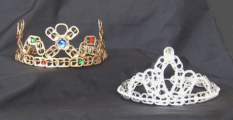 Embellished Crowns | Embellished Pop Tab Crown and Tiara. Co… | Flickr Pop Top Crafts, Pop Can Tabs, Soda Tab Crafts, Can Tab Crafts, Soda Can Tabs, Pop Tab Crafts, Can Tabs, Soda Tabs, Monster Crafts