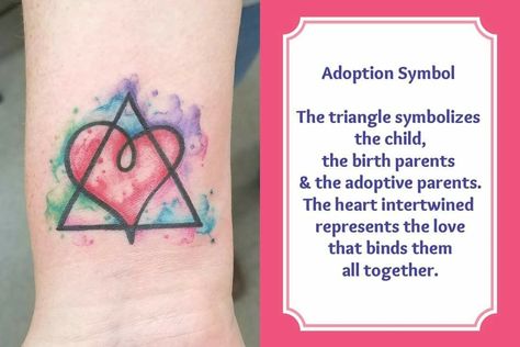 Tattoos For Foster Parents, Foster Mom Tattoo Ideas, Tattoo For Adopted Daughter, Foster Tattoo Ideas, Symbol For Adoption, Foster Parent Tattoo, Birth Mother Tattoo Adoption, Foster Parent Tattoo Ideas, Foster Mom Tattoo