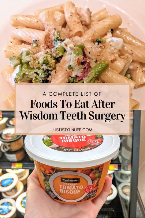 Best Food After Wisdom Teeth Removal, Soft Foods Recipes After Surgery, Wisdom Teeth Recovery Food, Soft Food Dinners, Wisdom Teeth Removal Food, Eating After Tooth Extraction, Wisdom Teeth Food, Wisdom Teeth Recovery, Soft Foods To Eat