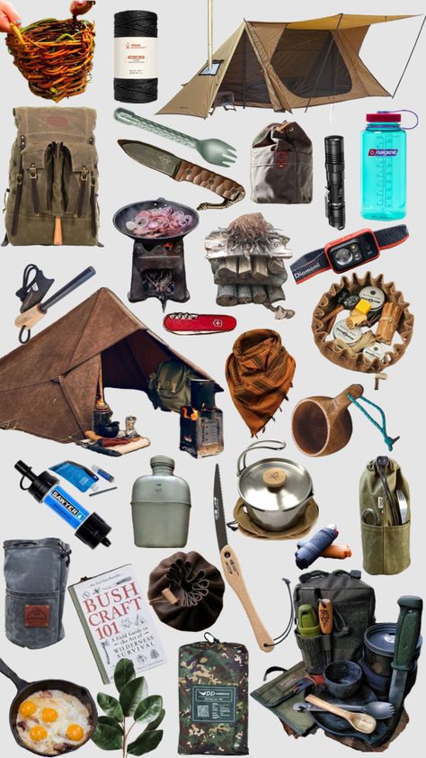 #bushcraft #camping #hiking #girlsbushcrafting #bamf Zombie Apocalypse Oc, Camping Trip Essentials, Zombie Apocalypse Gear, My Travel Bag, Trip Essentials Packing Lists, Urban Survival Kit, Bushcraft Backpack, Hiking Girl, Bushcraft Kit