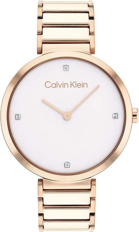 Calvin Klein Watch Minimalistic T Bar 25200135 Calvin Klein Watch, Simple Watches, Timeless Watches, Ck Calvin Klein, Minimalist Watch, Rose Gold Crystal, Minimal Aesthetic, Rose Gold Case, Crystal Set