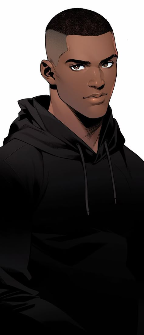 High Schooler Character Art, Bald Character Design Male, Black Guy Character Design, Black Man Character Art, American Cartoon Style, Character Headshots Drawing, Black Character Art Male, Black Man Drawing Character Design, Black Male Anime Characters