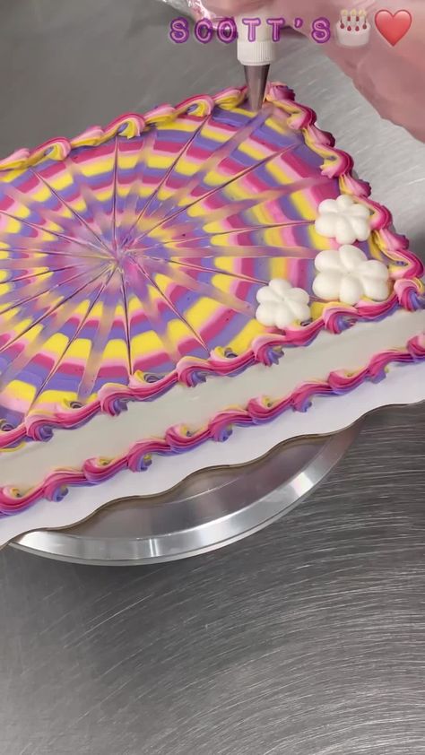 Groovy Sheet Cake Ideas, Two Groovy Sheet Cake, Peace Out Cake, 70s Cake Design, Tie Dye Sheet Cake, Groovy Sheet Cake, Groovy Cake Ideas Birthday, Tie Dye Cakes Birthdays, 70s Theme Cake