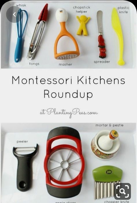 Ikea Kitchen Tools, Montessori Cooking Recipes, Montessori Kitchen Tools, Montesorri Kitchen, Planting Peas, Kitchen Montessori, Ikea Montessori, Montessori Kitchen, Cooking Gifts