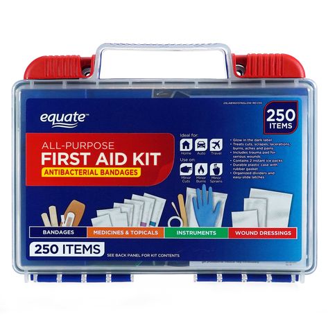 Arrives by Mon, Nov 29 Buy Equate All-Purpose First Aid Kit, 250 pc. at Walmart.com College Hallway, Dorm Green, First Aid Kid, Car Necessities, Homeless Care Package, Tactical Vehicle, Hygiene Kit, Pantry List, Life Organizer