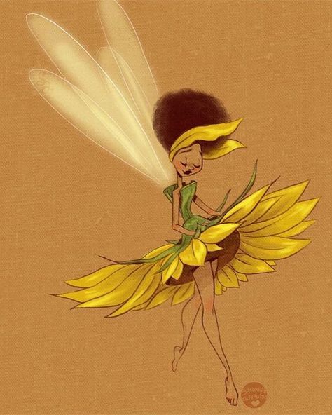 Sunflower Fairy, Brown Sunflower, Disney Fairies Pixie Hollow, Fairy Photography, Fairy Cosplay, Million Subscribers, Fairy Drawings, Black Fairy, Fairy Illustration