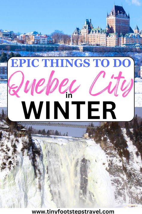 Are you interested in visiting Quebec City in winter? I've got you covered. In this article you'll find epic things to do like visiting an Ice Hotel, going down a wintery slide, and so much more. Quebec City New Years Eve, Winter In Quebec City, Ice Hotel Quebec, Quebec City Winter, Things To Do In Quebec, City In Winter, Quebec Winter, Winter Wonderland Invitations, Canada Vacation