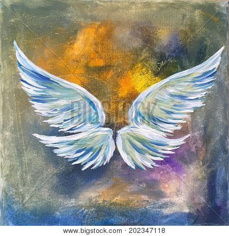 Painting Angel Wings, Angel Wing Artwork, Wings Wall Art, Wings Painting, Angel Wings Painting, Phad Painting, Angel Wings Drawing, Angel Wings Wall Art, Book Sketch