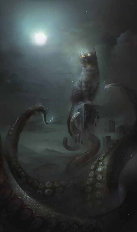 ArtStation - The cat from hell, Scott Shi Cthulhu Fhtagn, Call Of Cthulhu Rpg, Lovecraft Cthulhu, Creepy Cat, Lovecraftian Horror, Eldritch Horror, Cthulhu Mythos, Cosmic Horror, Call Of Cthulhu