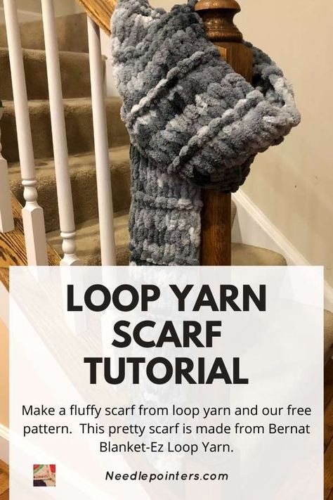 Loopy Yarn Scarf, Loop Yarn Scarf, Loop Yarn Projects, Finger Knitting Blankets, Finger Knit Scarf, Diy Finger Knitting, Learn Knitting, Chunky Yarn Blanket, Yarn Animals