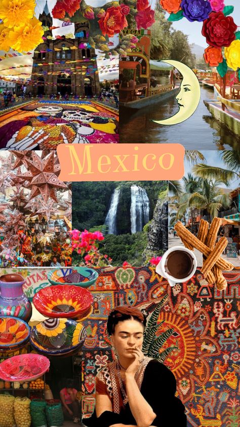 #mexico #beauty Mexico Esthetics, Mexico Collage Wallpaper, Mexico Travel Aesthetic, Mexico Aesthetic Culture, Mexico Moodboard, Mexico Aesthetic Wallpaper, Culture Collage, Mexico Wallpaper, Mexico Aesthetic