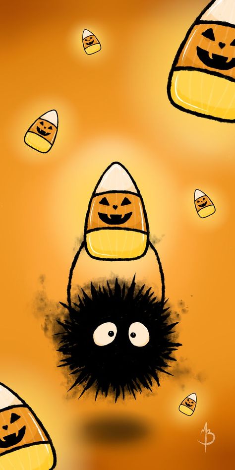 Wallpaper de Halloween Ghibli Halloween, Baby Pineapple, Wallpaper Studio, Soot Sprites, Studio Ghibli Art, Halloween Tattoos, Ghibli Art, Cute Wallpaper For Phone, Iphone Icon