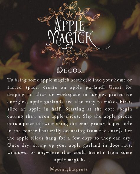 Apple Witchcraft, Apple Magic Spells, Love Spell With Apple, Apple Seeds In Witchcraft, Apples In Witchcraft, Apple Garland, When Your Crush, Evil Stepmother, Autumn Witch