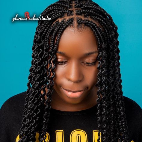 Watermelon Curls Braids, Watermelon Braids Hairstyles, Watermelon Hairstyle, Watermelon Braids, Braids Styling, Parting Hair, Braids Ideas, Curls For The Girls, Box Braids Styling