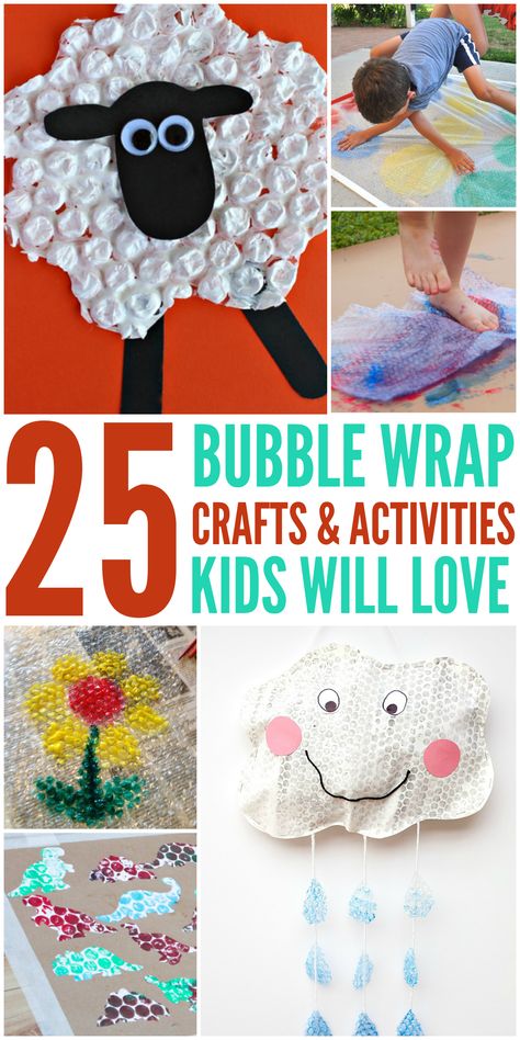 25 Bubble Wrap Crafts and Activities Kids Will Love Bubble Wrap Crafts, Bubble Wrap Art, Bubble Crafts, Start A Fire, Bubble Art, Pop Pop, Camping Crafts, Craft Activities For Kids, Toddler Crafts