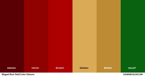 Elegant Red-Gold Color Scheme » Gold Red And Gold Color Palette, Colour Palette Green, Color Scheme Generator, Web Design Color, Palette Green, Gold Color Palette, Red Names, Hexadecimal Color, Green Name