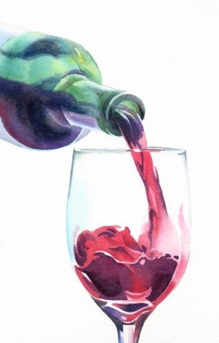 wine painting | RED, RED WINE watercolor painting, original painting by artist Barbara ... Wine Sketch, Wine Watercolor, Art Du Vin, Wine Painting, Sketchbook Illustration, Watercolor Sketchbook, Wine Art, 수채화 그림, Watercolor Inspiration