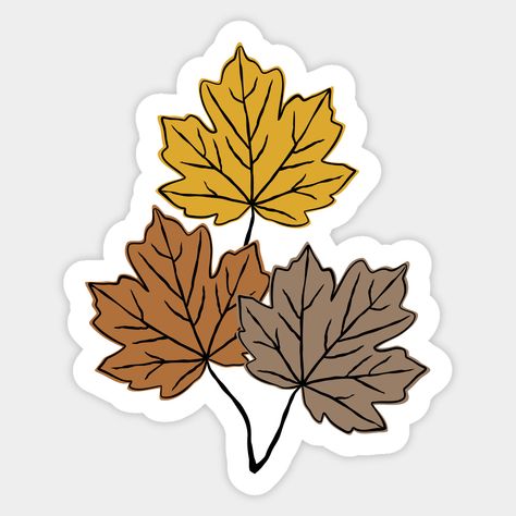 Autumn Maple Leaves -- Choose from our vast selection of stickers to match with your favorite design to make the perfect customized sticker/decal. Perfect to put on water bottles, laptops, hard hats, and car windows. Everything from favorite TV show stickers to funny stickers. For men, women, boys, and girls. Cute Journal Stickers Printable, Autumn Leaves Aesthetic, Fall Printable Stickers, Leaves Stickers Printable, Leaves Stickers, Leaf Stickers, Fall Sticker Ideas, Fall Stickers, Cute Fall Stickers