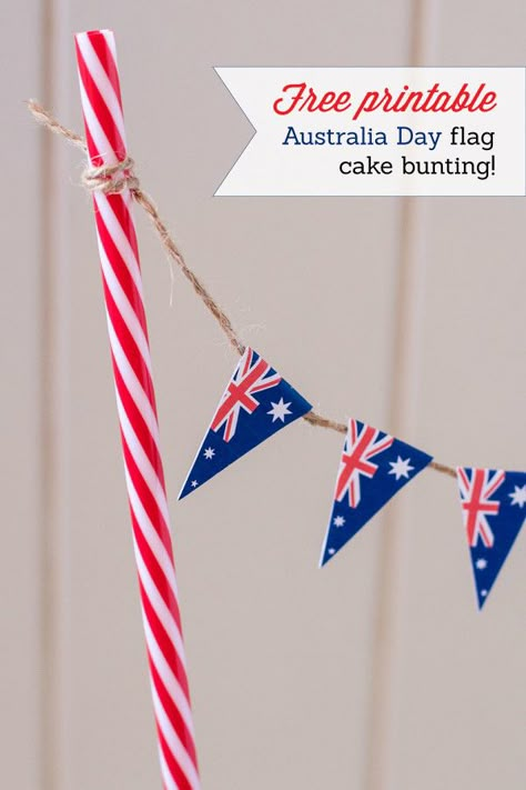 australia-day-cake-bunting Aussie Party, Lamington Cake, Triple J Hottest 100, Australia Cake, Food Australia, Australian Party, Australia Day Celebrations, Australian Desserts, Australia Party