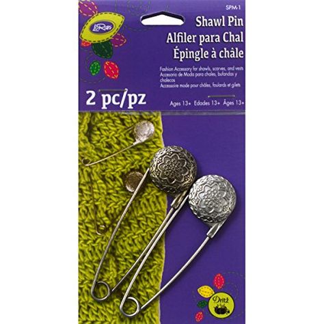 Dritz Metal Engraved Vintage Flower Shawl Pin Pewter and Nickel ** Find out more about the great product at the image link.(It is Amazon affiliate link) #thebest Flower Shawl, Thick Knit Cardigan, Needlework Shops, Knitted Bag, Engraved Flower, Daisy Painting, Shawl Pin, Weave Fabric, Shawl Pins