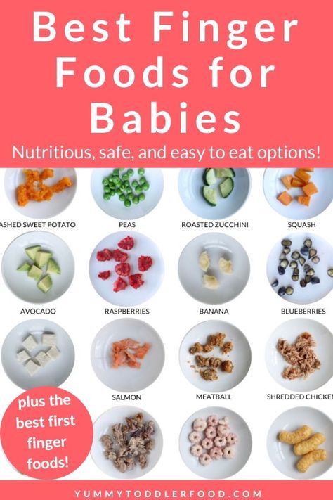 Use this list of safe, nutritious, and easy to eat finger foods for baby to help you know exactly what (and how) to offer at meals and snacks. Plus, find the best first finger foods, troubleshooting tips, and visuals of foods broken down by food group. #babyfoodideas #healthybabyfood #fingerfoods #toddlerfood #easybabyfood Meals For Infants Finger Foods, Easy Baby Finger Foods, 7 Month Old Finger Foods, Easy Infant Meals, Infant Finger Foods, Easy Baby Snacks, First Finger Foods For Baby, Infant Snacks, Finger Food For Baby