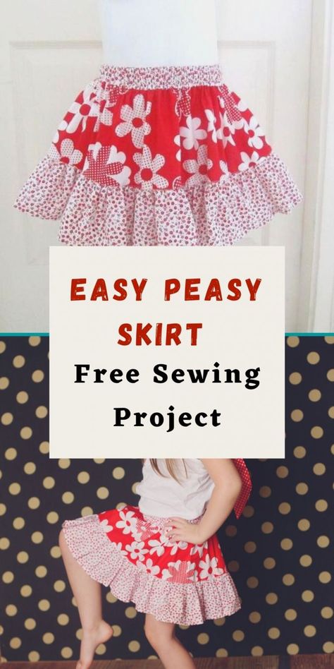 Girls Skirt Pattern Free, Girls Skirt Tutorial, Girls Sewing Patterns Free, Free Skirt Pattern, Girls Skirt Patterns, Girls Dress Pattern Free, Diy Elastic, Skirt Pattern Free, Baby Dress Set