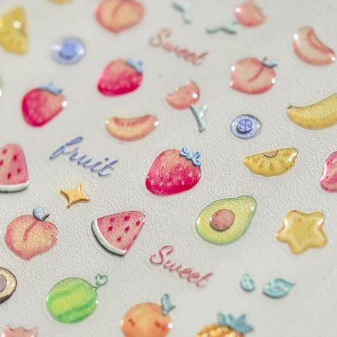 1.99US $ 23% OFF|5D Realistic Jelly Vivid Sweet Fruits Colorful Double Love Heart Relief Stars Adhesive Nail Art Stickers Decals Manicure Charms| |   - AliExpress Jelly Nail Art, Aliexpress Finds, Fruit Love, Jelly Nail, Nail Art Stickers Decals, Japanese Nails, Jelly Nails, Manicures Designs, Art Stickers