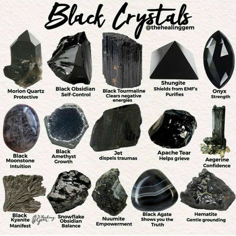 Grid Ideas, Gemstones Chart, Crystal Healing Chart, Inner Witch, Philosophers Stone, Crystal Vibes, Witch Stuff, Black Amethyst, Black Gems