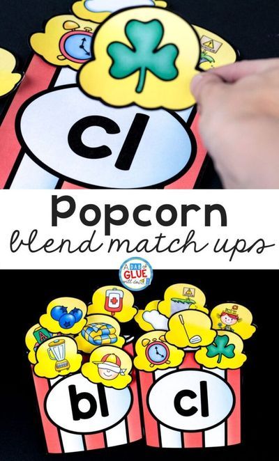 Use this Popcorn Blends Match-Up so students can practice blending together individual sounds within words in a hands-on way! Ccvc Words Activities Free, Tutoring Activities, Name Building, Kids Having Fun, Blends Activities, Phonics Blends, Letter Blends, Reading Center, Library Center