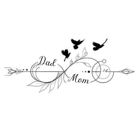 Mum And Dad Tattoos, Tattoos Mom, Arrow Tattoos For Women, Tattoos For Dad Memorial, Memorial Tattoo Quotes, Mom Dad Tattoo Designs, Small Arrow Tattoos, In Loving Memory Tattoos, Infinity Tattoo Designs