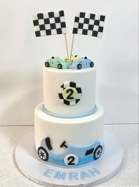 Racing Cars Birthday Cake, Meri Meri Race Car Party, Retro Race Car Birthday Cake, Two Fast Bday Cake, 2fast Birthday Cake, Two Fast Cake Ideas, Car Cake 2nd Birthday, Vintage Race Car Birthday Cake, Vintage Car Birthday Cake