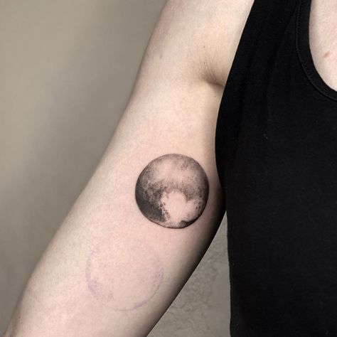 Planet Pluto Tattoo, Pluto Tattoo Planets, Pluto Planet Tattoo, Pluto Tattoo, Tattoo Planet, Symbol For Family Tattoo, Planet Tattoo, Mother Son Tattoos, Baby Name Tattoos