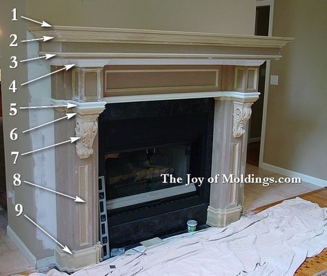 Fireplace Mantel Cover Up, Diy Vintage Fireplace Surround, French Country Faux Fireplace, Diy French Fireplace Surround, Victorian Fireplace Ideas Vintage, Victorian Corner Fireplace, Colonial Fireplace Ideas, White Mantel Decorating Ideas, Wood Mantle Over Existing Mantle