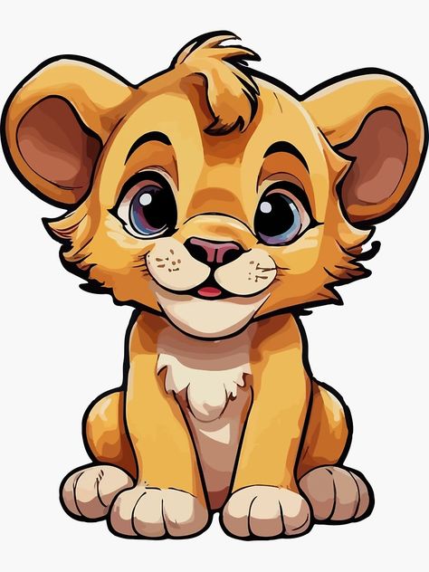 "Cute baby lion" Sticker for Sale by Grypis | Redbubble Baby Lion Drawing, Lion Illustration Art, Lion Sticker, Lion Clipart, Lion Illustration, Lion Drawing, Lion Images, Animal Portraits Art, Cute Lion