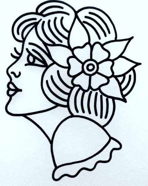 Traditional Tattoo Outline, Traditional Tattoo Stencils, Traditional Tattoo Drawings, Beginner Tattoos, Tattoo Zeichnungen, Muster Tattoos, Flash Tattoo Designs, Old School Tattoo Designs, Traditional Tattoo Design