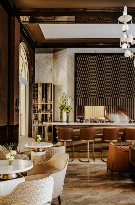 This Legendary Hotel in Cannes Has Just Reopened - The Hotel Trotter Hotel Bar Lounge, Seljuk Architecture, Hotel Presentation, Comercial Interior Design, Carlton Cannes, Restaurant Layout, Restaurant Design Inspiration, Hotel Lounge, Patio Style