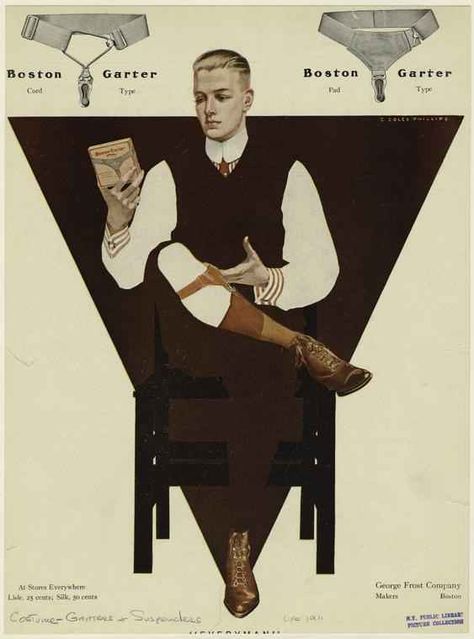 The Ever-Useful Sock Garter | 19 Majestic Fashions That Deserve A Comeback American Illustration, Vintage Mens Fashion, Norman Rockwell, Garters, Life Magazine, Pics Art, Mode Vintage, Up Girl, Magazine Design