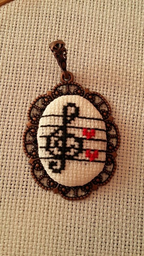 Cross Stitch Pendant, Cross Stitch Necklace, Stitch Jewelry, Miniature Embroidery, Tiny Cross Stitch, Hama Bead, Small Cross Stitch, Cross Stitch Love, Mini Cross Stitch